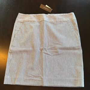 Talbots White and Blue Pencil Skirt